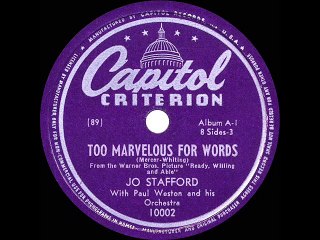 1943 Jo Stafford Too Marvelous For Words