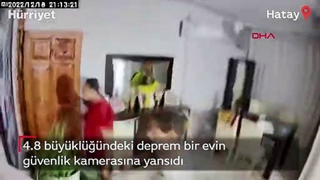 4.8 büyüklüğündeki deprem bir evin güvenlik kamerasına yansıdı
