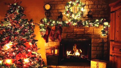 christmas music piano cover || christmas music with fireplace sounds