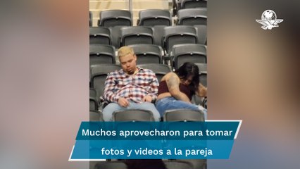 Grupo Firme “aburre” a pareja y se queda dormida en las gradas