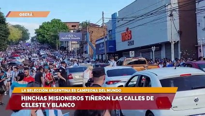 hinchas misioneros tiñeron las calles de celeste y blanco