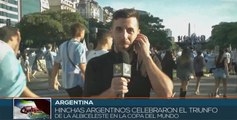 Hinchas celebraron desde temprano en Buenos Aires triunfo albiceleste en el Mundial