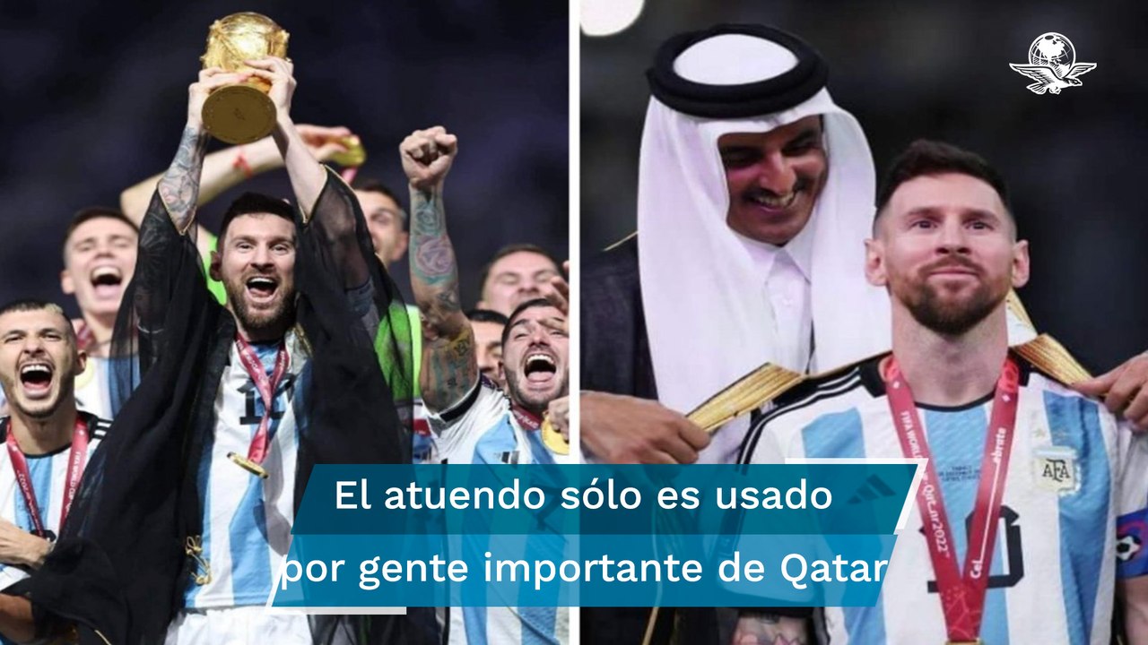 Por esta razón Messi fue vestido con una "capa" previo a levantar la Copa del Mundo