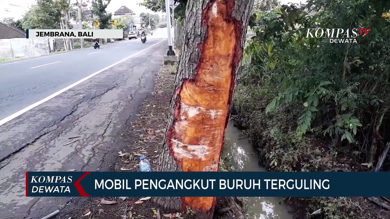 Mobil Pengangkut Buruh Terguling, 8 Luka- Luka