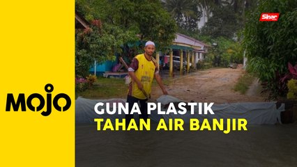 Kreatif, guna plastik halang air masuki kawasan rumah