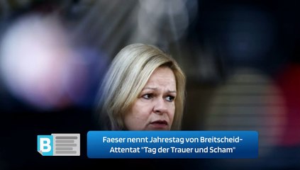 Faeser nennt Jahrestag von Breitscheid-Attentat "Tag der Trauer und Scham"