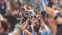 Lionel Messi's World Cup Trophy Crazy Celebrations with the Whole Team