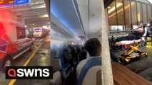 Aftermath footage: 36 people injured after severe turbulence on Hawaiian Airlines flight
