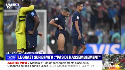 Noël Le Graët annonce qu'il n'y aura "pas de rassemblement" place de la Concorde pour le retour des Bleus