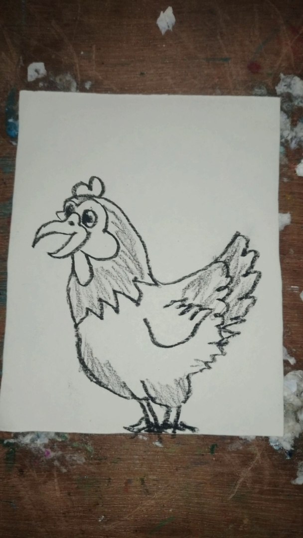 How To Draw A Chicken With Pencil