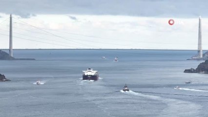 Fırtına ile Sarıyer sahillerinde oluşan ilginç görüntü dron kamerasına yansıdı