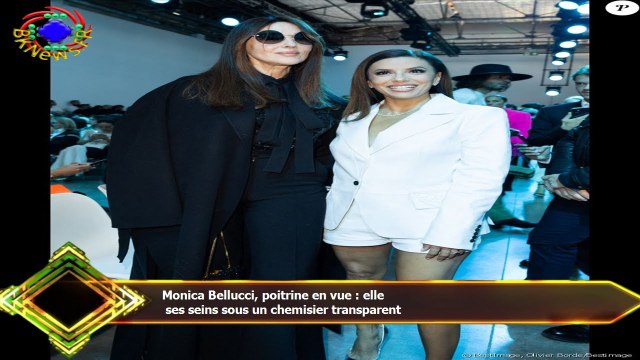 Monica Bellucci, poitrine en vue : elle ses seins sous un chemisier transparent