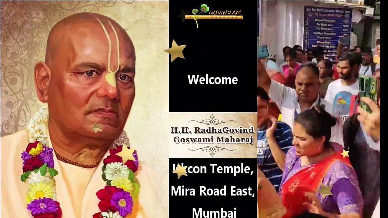 How hundreds of devotees of Iskcon Welcome HH Radha Govinda Maharaj in Mira Road Iskcon Temple