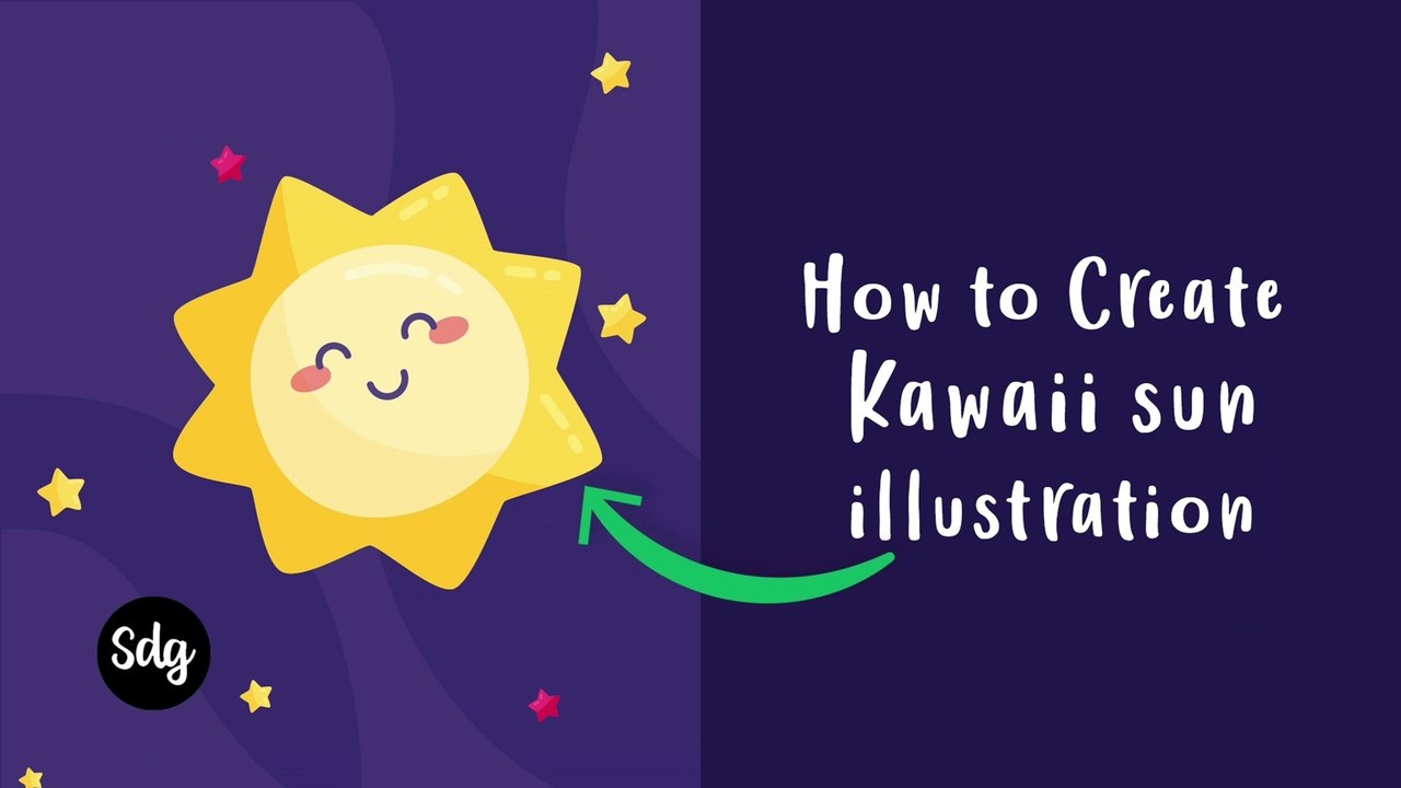 Haow to create a Kawaii happy sun illustration