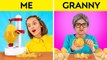 ME VS GRANNY || Kitchen TikTok Gadgets VS Hacks Challenge Viral & Useful Parenting Tricks by 123 GO!