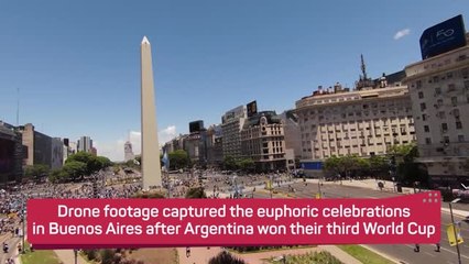 Drone captures euphoric scenes in Buenos Aires
