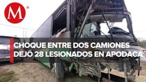 Choque entre camiones de transporte público deja 28 heridos en Apodaca