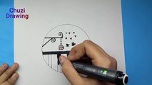 Pencil Drawing In A Circle || Scenery Sketch || Simple Scenery Drawing Pencil