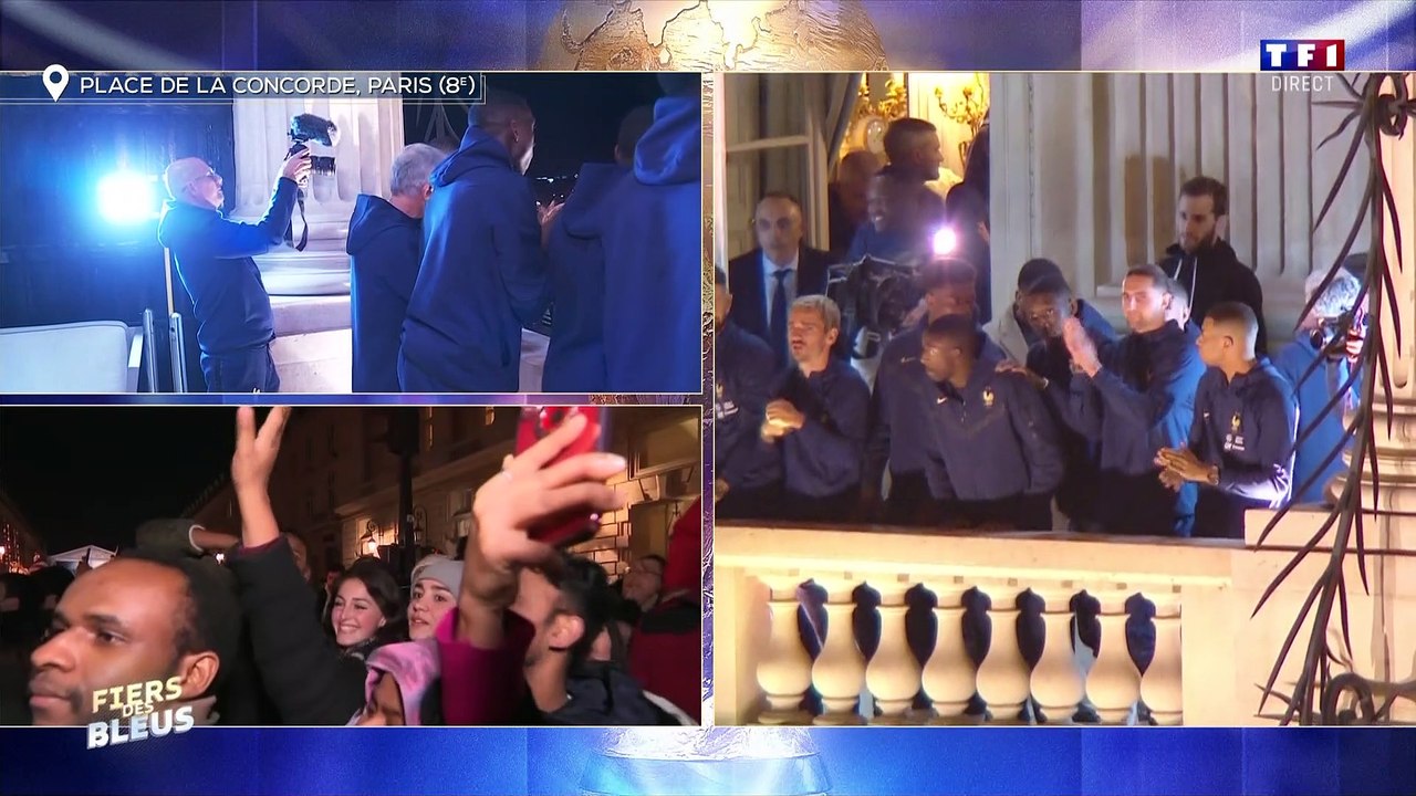 Le salut des bleus a l'hôtel de la Concorde a Paris