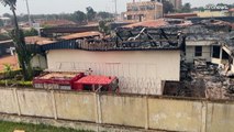 شاهد: حريق ضخم يدمر مقر بعثة الاتحاد الأوروبي في جمهورية إفريقيا الوسطى