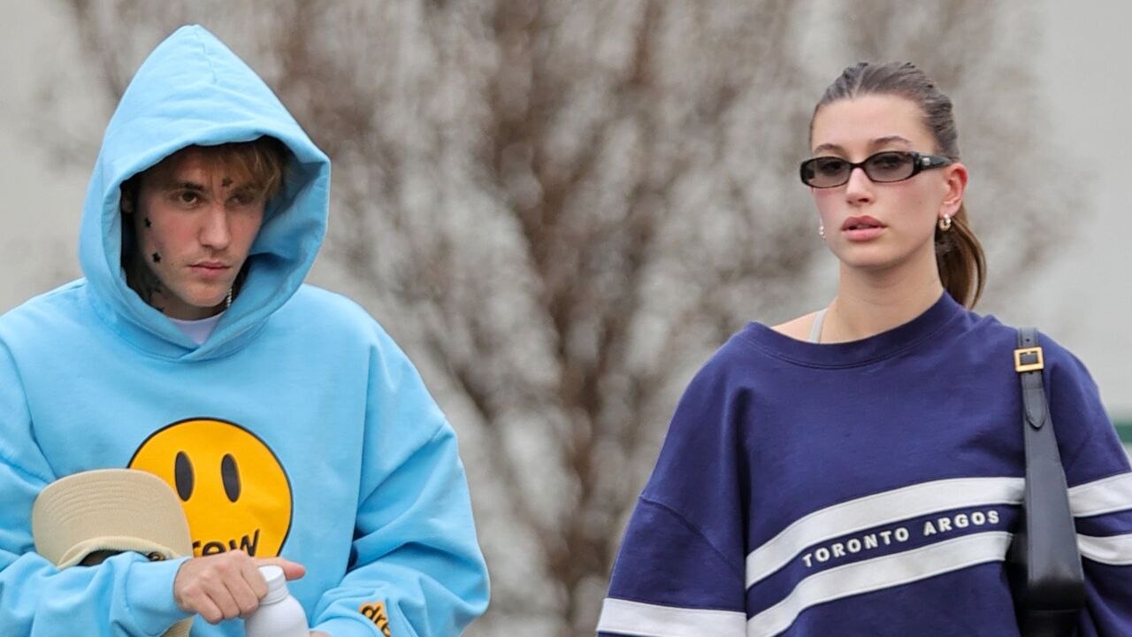 Hailey Bieber Channeled Princess Diana in Bike Shorts and Justin's Sweater