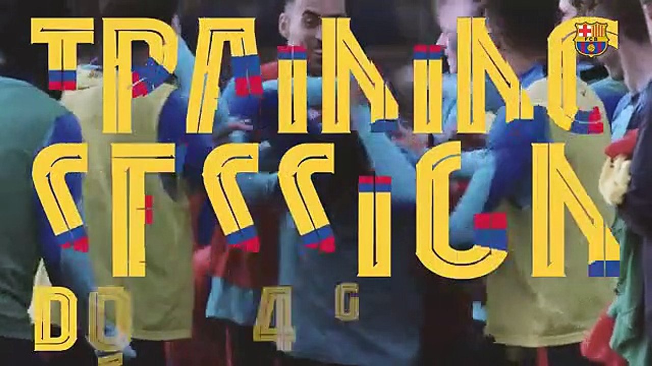 Entrenamiento del Barça con la visita especial de Andrés Iniesta / FCB