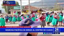 Cusco: Personas marchan de manera pacífica por las calles de la ciudad
