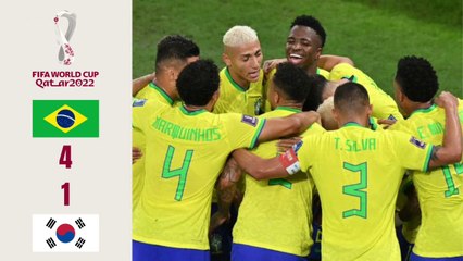 Video herunterladen: Brazil vs South Korea - Highlights 2022 FIFA World Cup Match 54 (Round of 16)