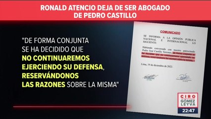 Ronald Atencio deja de ser abogado de Pedro Castillo