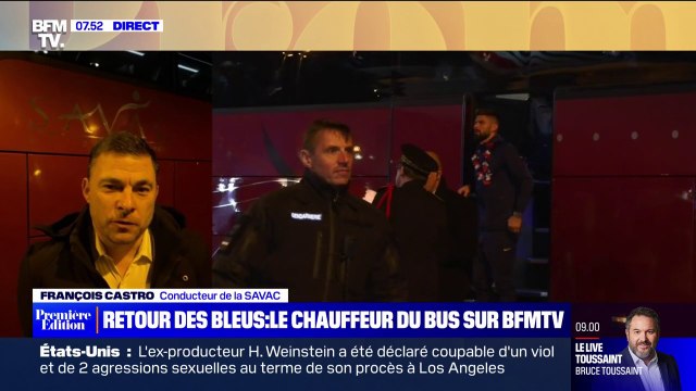 Voir ce cortège qui nous suivait c'était assez impressionnant : le chauffeur du bus qui a conduit les Bleus témoigne sur BFMTV