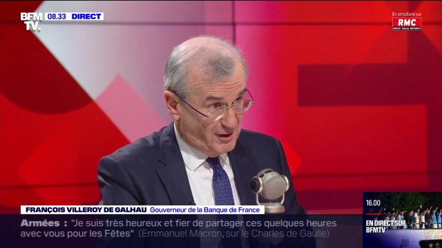 François Villeroy de Galhau, gouverneur de la Banque de France: On devrait avoir une croissance de 2,6% en 2022
