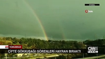 Eyüpsultan’da çifte gökkuşağı hayran bıraktı