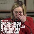 Giorgia Meloni commossa fino alle lacrime alla cerimonia per l’Hannukkah