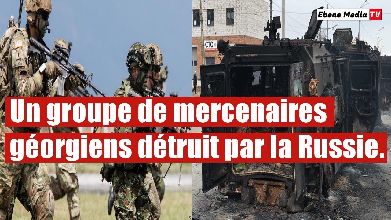 Un convoi de Mercenaire géorgiens détruit par l`armée russe.