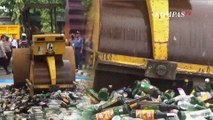 Pemusnahan Ribuan Botol Miras Jelang Libur Natal dan Tahun Baru oleh Polres Sukabumi