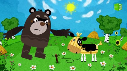 الدب الغاضب من الثور القش