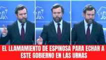 Espinosa de los Monteros (VOX) llama a los españoles para echar a Sánchez en las urnas