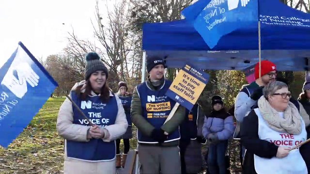 NURSES STRIKE CRAIGAVON HOSPITAL PICKET