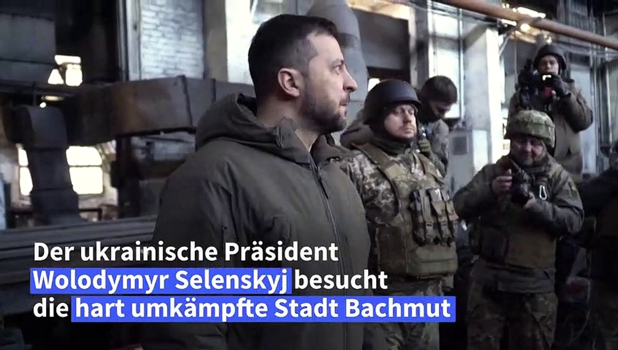Selenskyj in Bachmut: Frontbesuch bei Kanonendonner