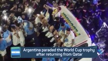 Argentina parade trophy through Buenos Aires