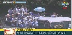 Pueblo de Argentina recibe a selección albiceleste campeona mundial de f´útbol