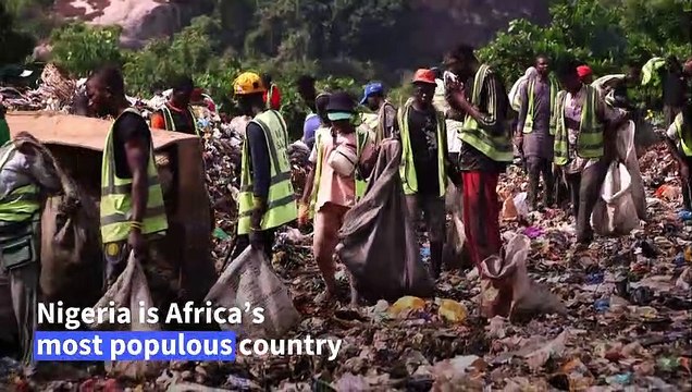 Nigerian artist Konboye uses old flip-flops to create colourful mosaic portraits