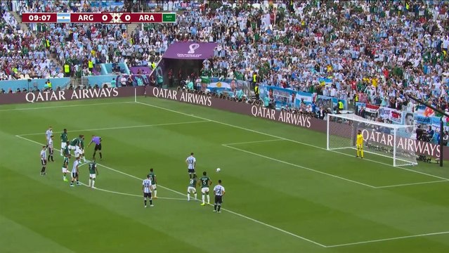 Lionel Messi anotó el único gol de Argentina ante Arabia Saudita