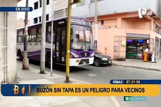 Rímac: buzón sin tapa es un peligro para peatones y conductores