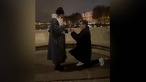 Moment girlfriend stunned by surprise proposal in Paris during ‘girls trip’