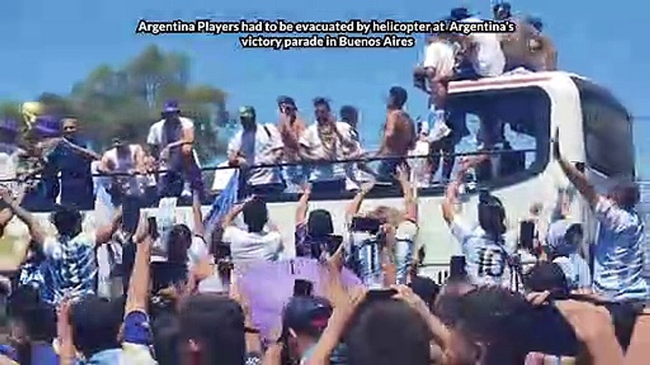 Crazy Scenes! Messi And Argentina Players Evacuated With Helicopters From Buenos Aires #parade