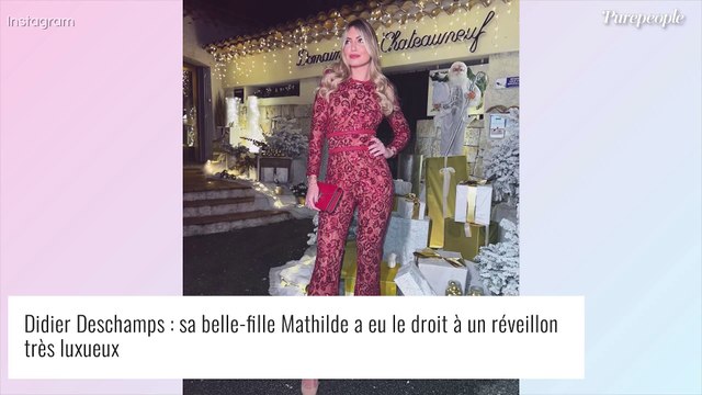 Didier Deschamps : Sa belle-fille Mathilde, sublime en combi à sequins, s'offre un Noël très très luxe... avec Dylan !