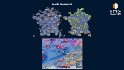 prévisions météo villes du lundi 26 décembre 2022