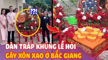 Bộ tráp “HOÀNH TRÁNG” trong đám cưới ở Bắc Giang, dùng kiệu để đỡ, dàn bê tráp 