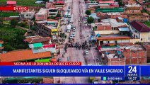 Cusco: Manifestantes bloquean vía del Valle Sagrado